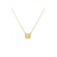 petite square bezel opal necklace