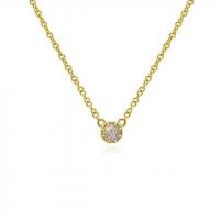 petite crown bezel diamond necklace