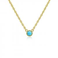 petite crown bezel turquoise necklace