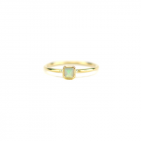 petite square bezel opal ring