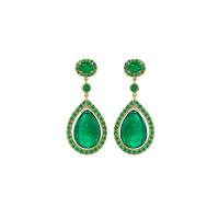 couture emerald and 18k yellow gold earring