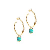 zozo boulder opal charm wave hoop earring