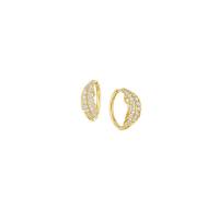 phoenix feather diamond hoop earrings (medium)