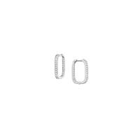 piece square diamond hoop earrings (small)