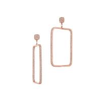 piece square diamond dangle earrings