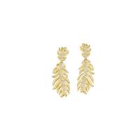 phoenix feather center pavÃ© earrings