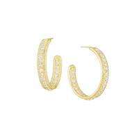 couture three row diamond hoop earrings