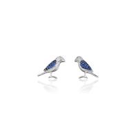 wonderland blue sapphire love birds stud earrings