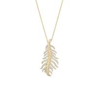 phoenix feather all pave diamond necklace (large)