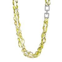 piece faceted diamond lemon quartz necklace