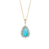 zozo opal and diamond baguette pendant necklace