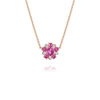 wonderland pink sapphire flower pendant necklace