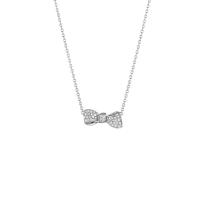bow pavé diamond necklace (petite)