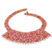 couture morocco diamond and pink tourmaline bib necklace