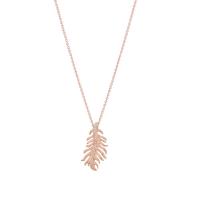 phoenix feather center pavé pendant necklace (small)