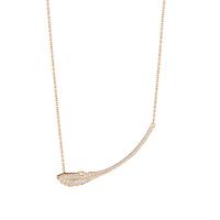 phoenix feather horizontal diamond necklace