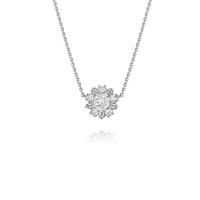 wonderland white sapphire flower pendant necklace