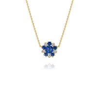 wonderland sapphire flower pendant necklace