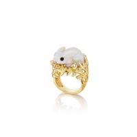 wonderland opal bunny ring
