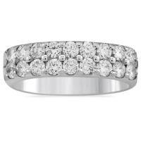 Avianne & Co. Eighteen Stone Round Diamond Ring in 14k White Gold 1.20 Ctw