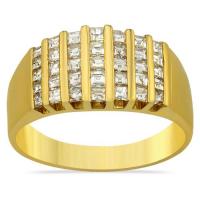 avianne & co. diamond channel set emerald cut ring in 14k yellow gold 1.25 ctw