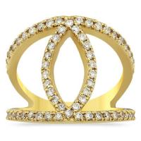 avianne & co. diamond fashion ring in 14k yellow gold 0.90 ctw