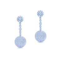 ascot diamonds 18kw pave-set drop earrings 2.24 ct tw