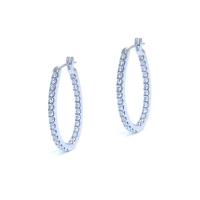 ascot diamonds diamond oval hoop earrings 1.34ct. tw. (in 18k white gold)