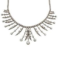 victorian old european diamond fringe necklace