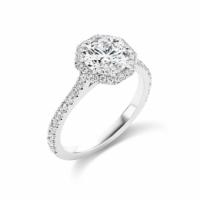 Ultimate Diamond Corporation 1.50 Ct Round G SI1 Halo Diamond Engagement Ring in Platinum