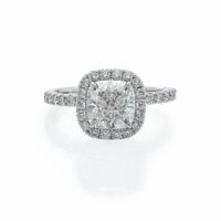Ultimate Diamond Corporation 1.71 Ct Cushion H VS2 Halo Diamond Engagement Ring in Platinum