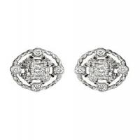 maurice badler white gold five diamond stud earrings