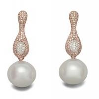 maurice badler pink diamond and south sea pearl earrings