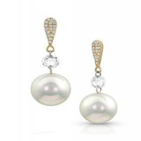 maurice badler pearl and rose cut diamond earrings