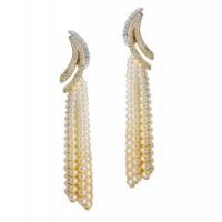 maurice badler cascading pearl and diamond earrings