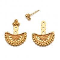 satya half moon mandala earrings - gold