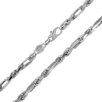 sterling silver rhodium plated hand made figarope chain