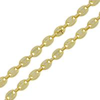 sterling silver gold plated cz encrusted oval link chain