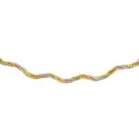 sterling silver 3 layer wave omega spring chain