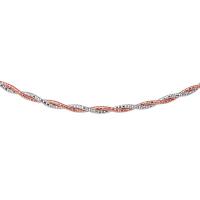sterling silver 2 toned 2 layer omega spring rhodium and rose gold plated chain