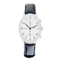 IWC Portuguese Auto Chrono IW371446 Blue 41mm Stainless Steel Leather Watch