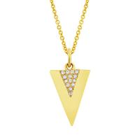 0.03ct 14k Yellow Gold Diamond Triangle Pendant SC55002944