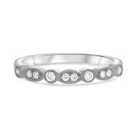 14kt white gold milgrain diamond band