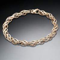 yellow gold link bracelet with open link pattern