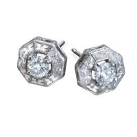 Vintage Octagon Diamond Studs