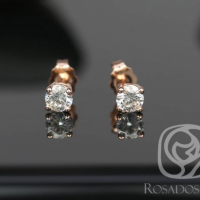 sale rosados box ready to ship 6.5mm 2cts 14kt gold f1- moissanite classic 4-prong stud earrings