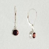 5mm garnet drop earrings