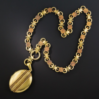 victorian etruscan revival locket necklace
