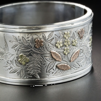 victorian silver two-tone gold bangle