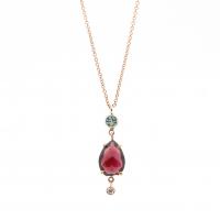 garnet pear drop necklace